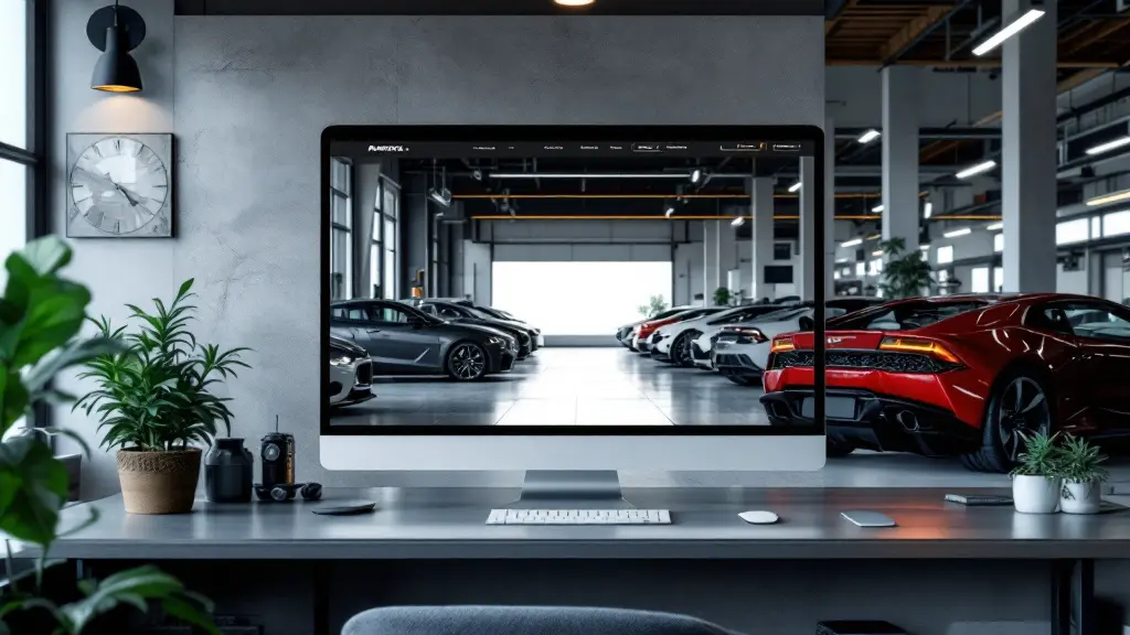 Vitrine d'un garage automobile, visibilité locale en prime